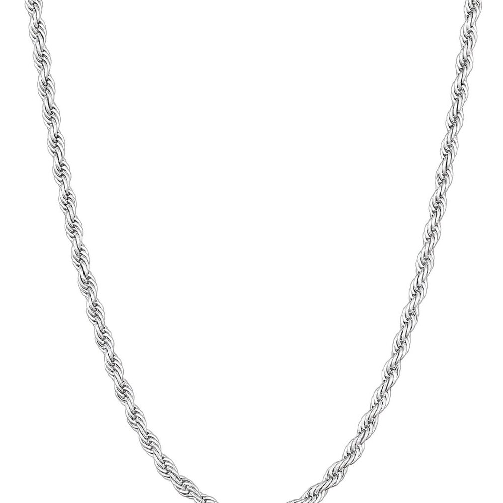 Men's Stainless Steel Rope Chain Necklace Hypoallergenic 16-28 Inch
